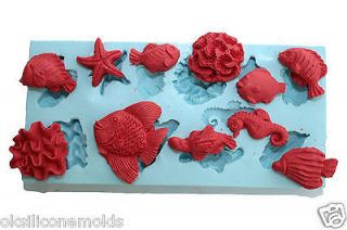 silicone molds fondant cake fish series gumpaste m4835