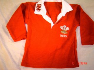 WELSH WALES CHILDS BABYS ADULTS RUGBY SHIRT CYMRU FEATHERS FULL SLEEVE 