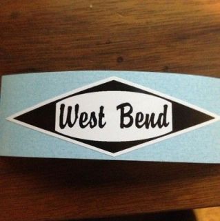 west bend early black and white vintage engine decal go