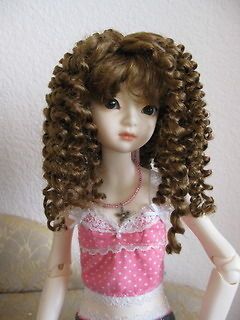 Wig for Ellowyne BJD 1/6 Yo SD sz 6/7 Baby Spiral Curls Chestnut Brown