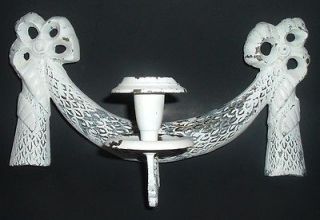 Antique Victorian Cast Aluminum Wall Sconce Candle Holder Swag Design