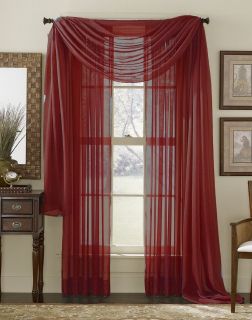   Sheer Panel Set Window treatment covering Curtains & Scarf 12 colors