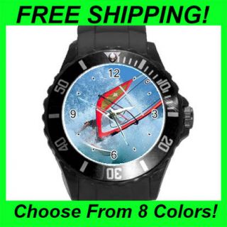 Windsurfing / Ocean Waves   Round Sports Watch (8 Colors)  LW2093