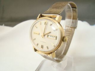 VINTAGE BENRUS AUTOMATIC WRIST WATCH WITH DAY AND DATE*RUNS*