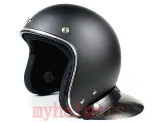 Jet Open Face Harley Helmet Motorcycle Scooter XS S M L Matte Black