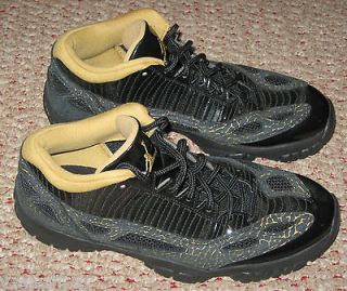   Jordan Retro XI 11 Low Womens Black Gold Basketball Shoes Sz 9.5 9 1/2