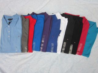   Hilfiger womens mesh cotton short sleeve solid color polo shirt,NWT