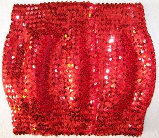 NEW RED Medium Election Party SEQUIN Bra Top Cropped Bustier