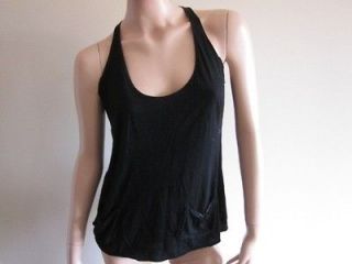 ONE TEASPOON BLACK SINGLET WHITE LOW CUT AND TIE UP BACK WITH POCKETS 