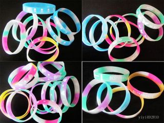   20 variety of design Silica gel Wrist strap Bracelets in Glow In the
