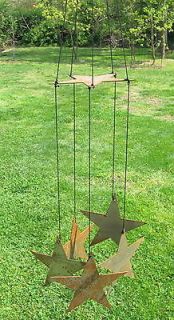 rustic wrought iron rusty metal wind chimes garden decor time