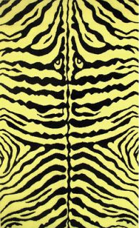   Rug Wild Animal Zebra Skin Safari Yellow & Black Actual Size 39x58