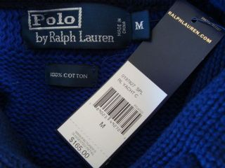 NWT$165 POLO By RALPH LAUREN Toggle Neck 100% Cotton Mens Sweater Sz 