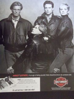 1988 Harley Davidson Leather Jacket Ad Nice Advertisement