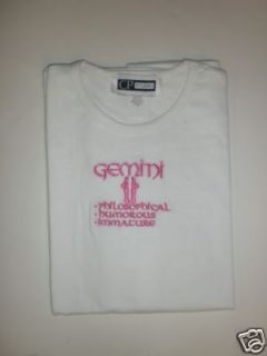 zodiac gemini short sleeve t shirt for women medium new