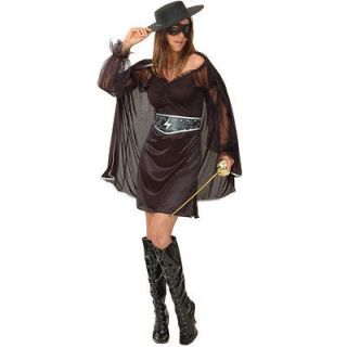 Adult Ladies Masked Bandit Zorro Fancy Dress Costume Size Small 8/10