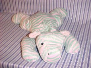 ZULU Ty Pillow Pals Buddies Pink & Green ZEBRA Plush Baby Stuffed 