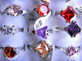 wholesale lots 20ps color CZ zirconia fashion jewelry unisex GIFT 