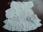 crocheted christening gown for infant or reborn doll with bonnet