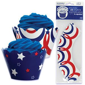 12 wraps party patriotic 4th of july cupcake picnic bbq