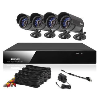 ZMODO Home Surveillance System 4 Outdoor Camera Security DVR 4CH 
