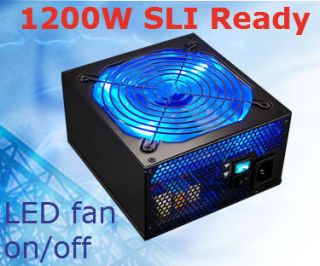 NEW SHARK 1200W 140mm LED Fan Quad SLI PCI e Gaming PC ATX Power 