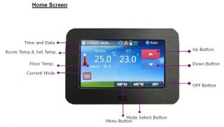 Touch Screen Programmable Underfloor Heating Thermostat Temperature 