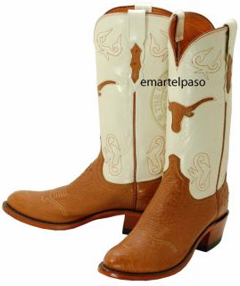 643 New Lucchese 1883 Cognac Smooth Ostrich Cowboy Boots Mens 7 5 D $ 