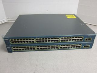    OF 2 CISCO CATALYST WS C2950T 24 24 PORT MANAGED SWITCH TESTED jw b