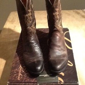 Mens 1883 by Lucchese Western Boots N1556 Chocolate Mad Dog Goat 