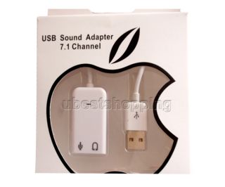 USB 2.0 Virtual 7.1 Channel Audio Sound Card Adapter FOR Win7 Mac 