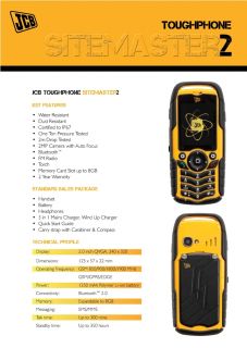 Brand New JCB Sitemaster 2 Unlocked IP67 Certified Solid Strong Phone 