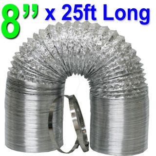 25ft long 8 exhaust inline ducting with clamps condition brand