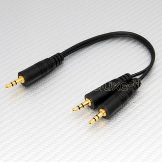 Stereo 3 5mm Mini Jack Male to 2 1 8 Headphone Cable Cord Splitter 
