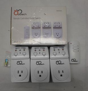   Wireless Remote Control Outlet Switch Socket 3 Pack 3 Outlets
