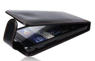 Black Luxury PU Leather Case Cover Flip Pouch for Samsung Galaxy S2 