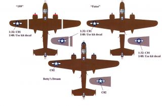 EagleCals Decals 1/32 NORTH AMERICAN B 25J MITCHELL Medium Bomber