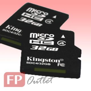 Kingston 32GB microSDHC Card Class 4 w SD Adapter SDC4 MicroSD Cell 