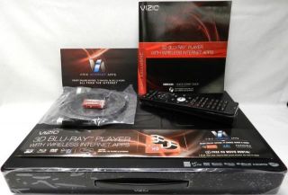 Vizio 3D Blu ray Player with Wireless Internet Apps Model VBR334