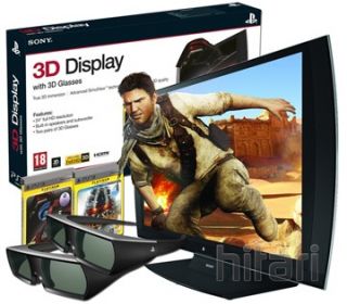 Sony PlayStation 3D Display Monitor Glasses Games Bundle New Free UK 