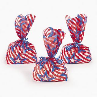 12 4th of July Patriotic Party Cello Goody Treat Bags
