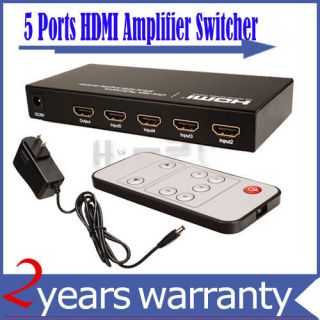 Port 1080P Video HDMI Switch Switcher Splitter Remote control