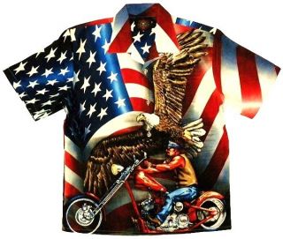 USA 4th of July Flag Eagle Biker Shirt Dragonfly