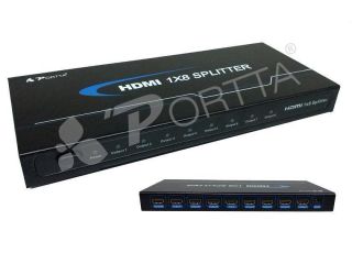 HDMI 1x8 Mini 8 port Splitter Amplifier 1080P 3D 5 Years Warranty
