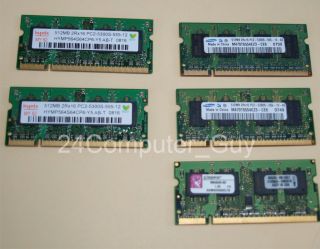 Brand New HYNIX ,SAMSUNG, KINGSTON 512 MB DDR2 LAPTOP MEMORY