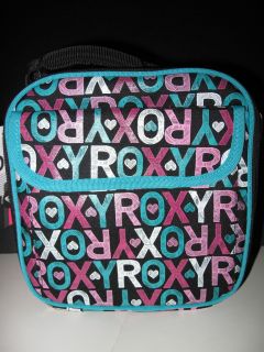 NWT Roxy Insulated Lunch Cooler Tote Bag Lunchbox Black Teal w/Water 
