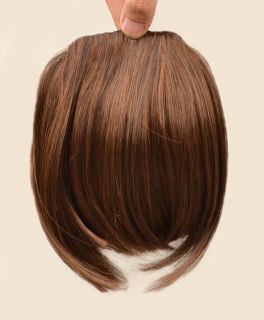 New Fashion Lady Clip on Front Neat Bang Fringe Hair Extensions LIGHT 