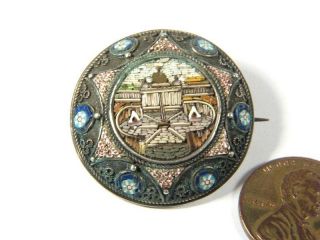 antique silver micromosaic pin st peter s square rome from