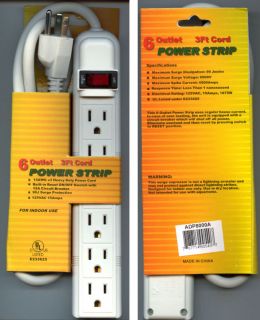 Outlet Surge Protector Power Strip for PC HDTV TV Wii