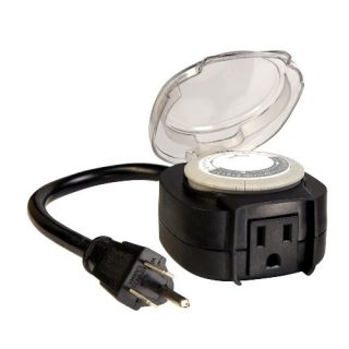   Westek TM11DOLB Outdoor Daily Timer with Grounded Outlet Black